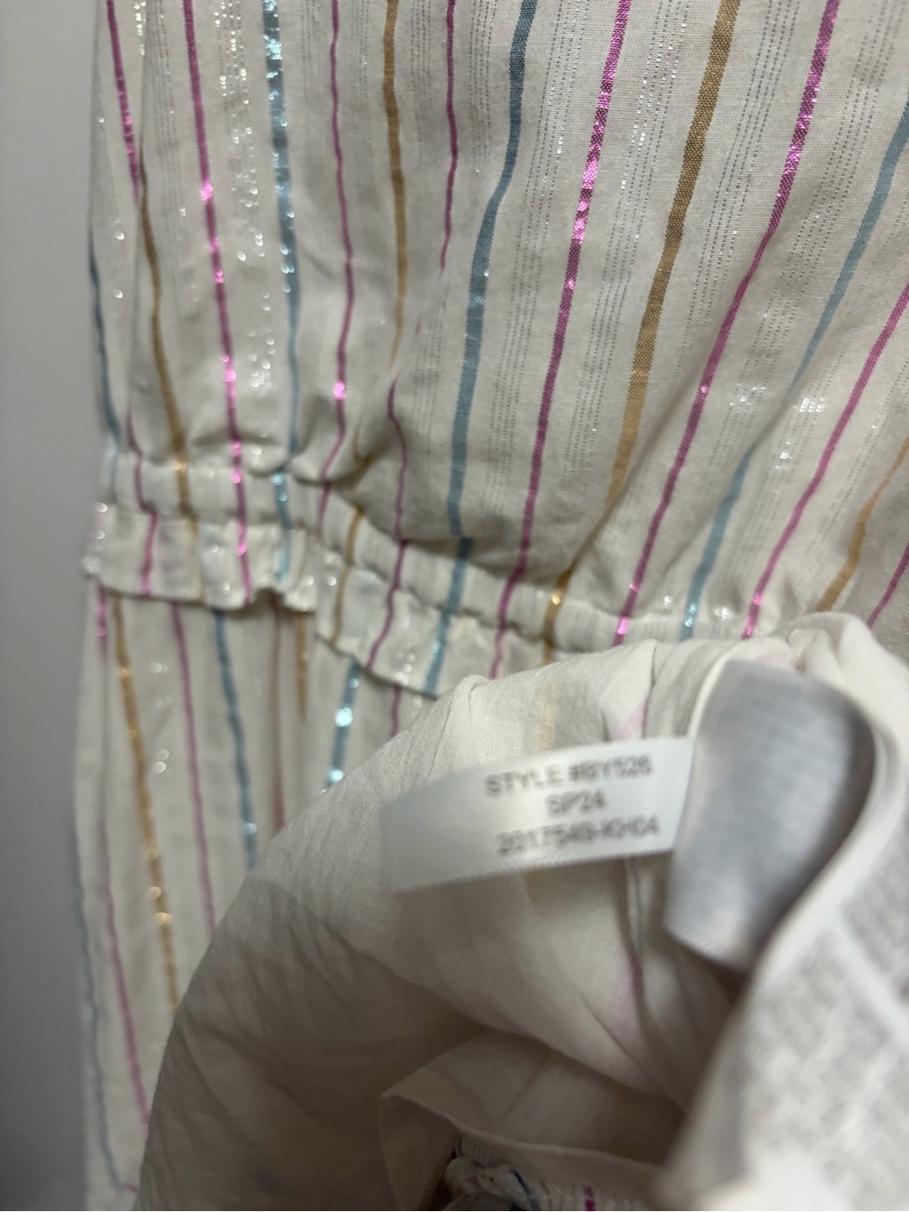 J.Crew Shimmer Metallic Stripe Tie-Front Midi Dress Women’s Size 4 - Picture 5 of 7
